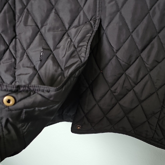Lauren Ralph Lauren Black Quilted jacket with faux leather trim Medium - Picture 9 of 16